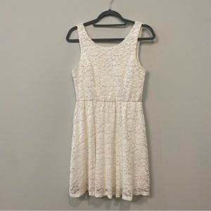 Lush White Lace Skater Dress